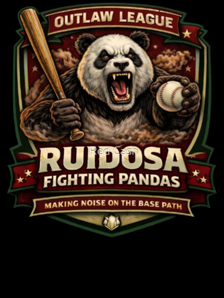 Ruidosa Fighting Pandas Baseball Logo – Aggressive Panda Mascot | Outlaw League Team Design | Sports Fan Art by Red Cash