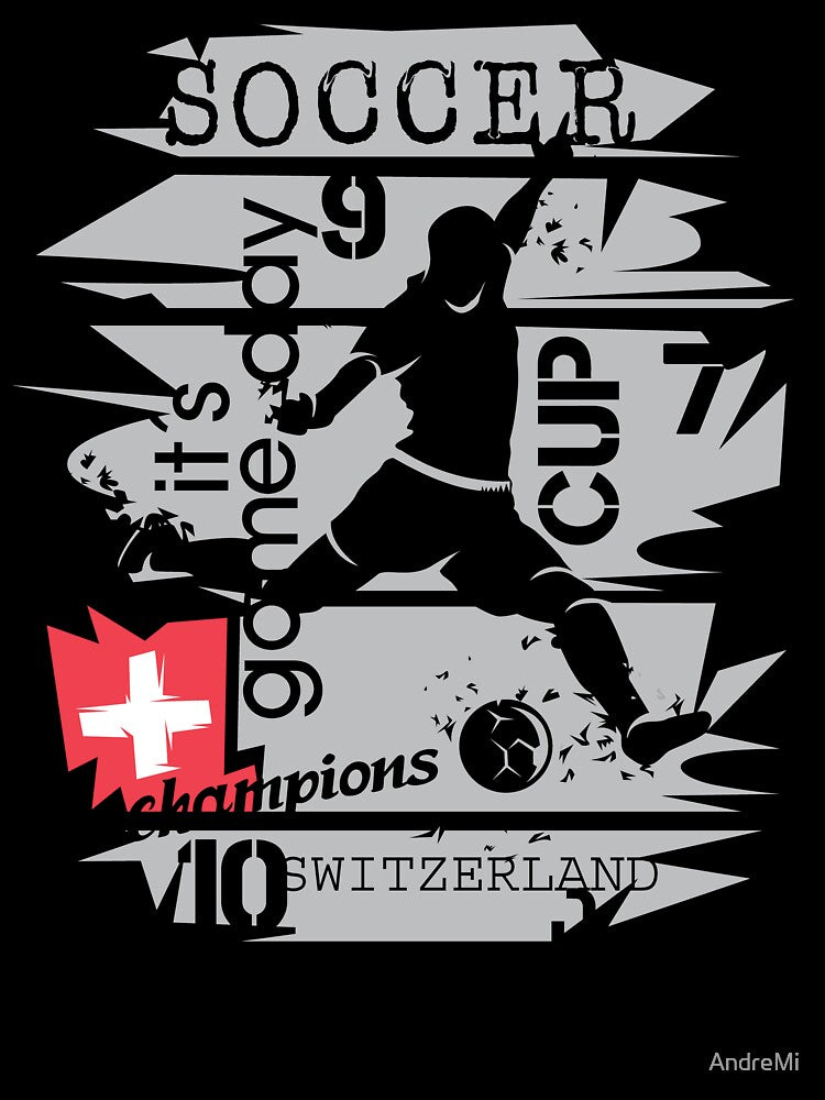 Gift Idea Design Football Switzerland Goal Shot Ball Explosion Fan Illustration by AndreMi