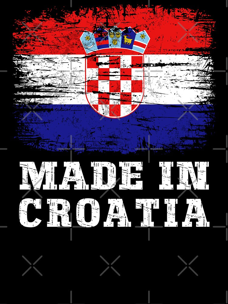 Retro Made in Croatia Flag - Distressed Croatian Heritage by Dmetalx Art Apparel
