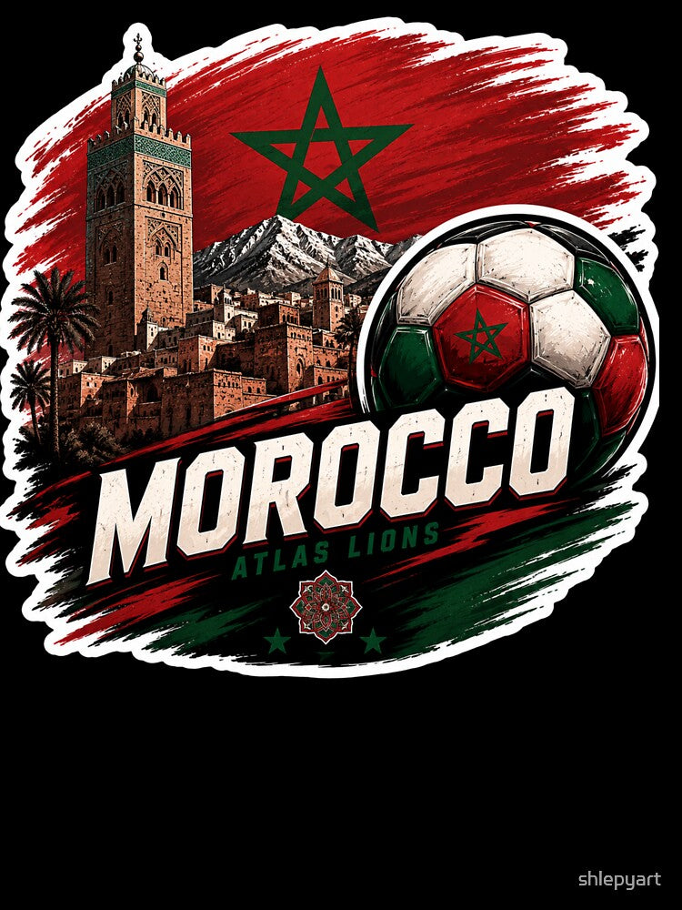 Morocco Football Sticker for Fans Who Feel the Passion of the Game | Soccer Aesthetic Design by shlepyart