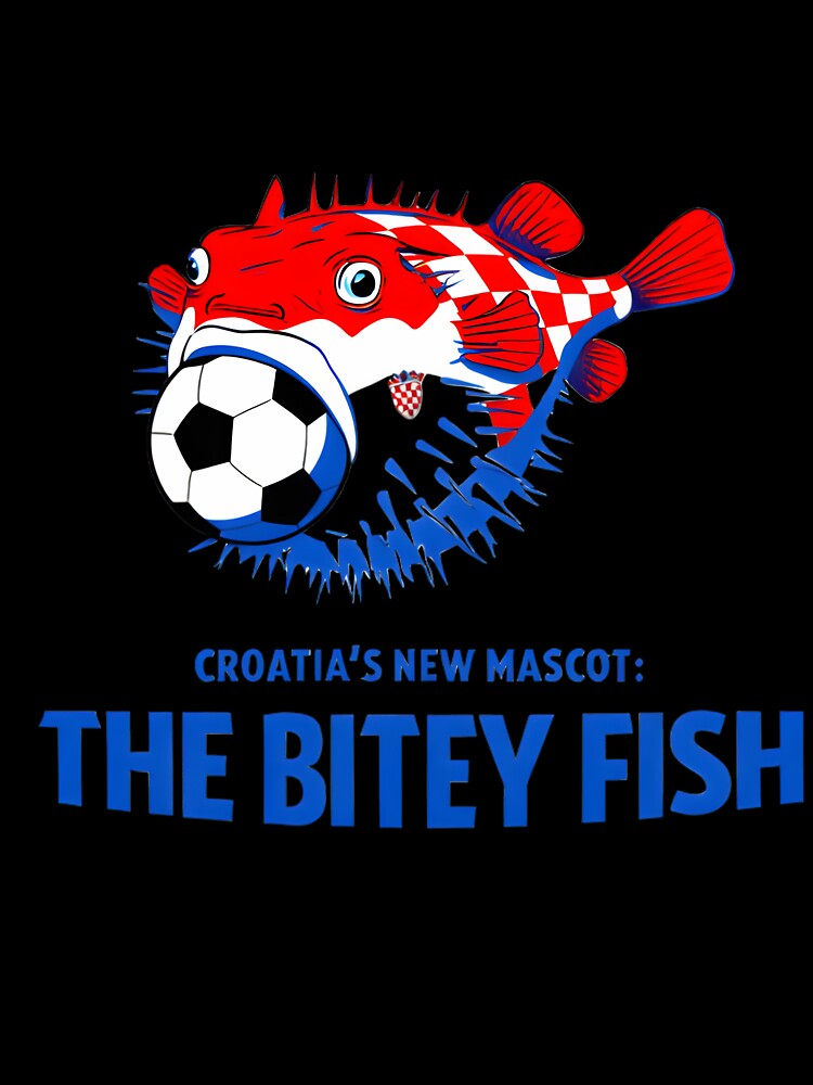 Croatia Football Mascot - The Bitey Fish Pufferfish Soccer Design by AnnDesignStudio