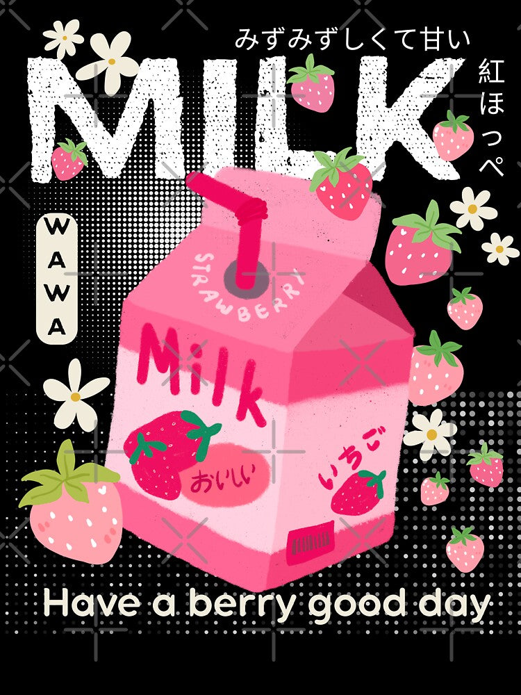 Strawberry milk kawaii by InkRiot Studios