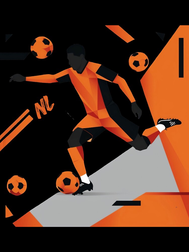 Modern Dutch Football Player Geometric Silhouette Art by PMTaurus