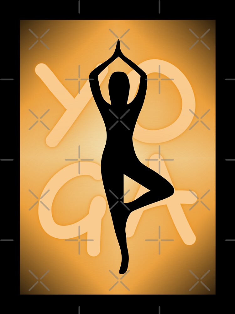 Yoga Pose Neon Orange Yoga Lettering by SoccaTamam