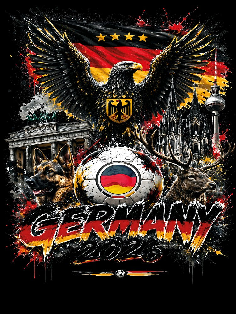 Germany 2026 Eagle Football Fan T-Shirt – Patriotic German Soccer Supporter Tee with Vintage Flag Style by al21ex