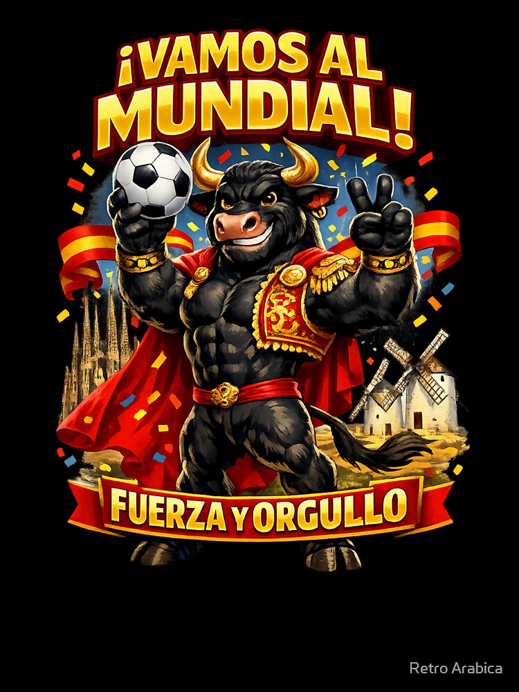 Spain World Cup 2026 Bull Fan Shirt by Retro Arabica