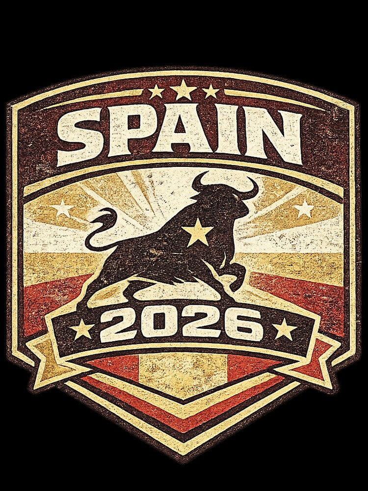 Spain 2026 Vintage Bull Football Retro T-Shirt by ArthUpscale
