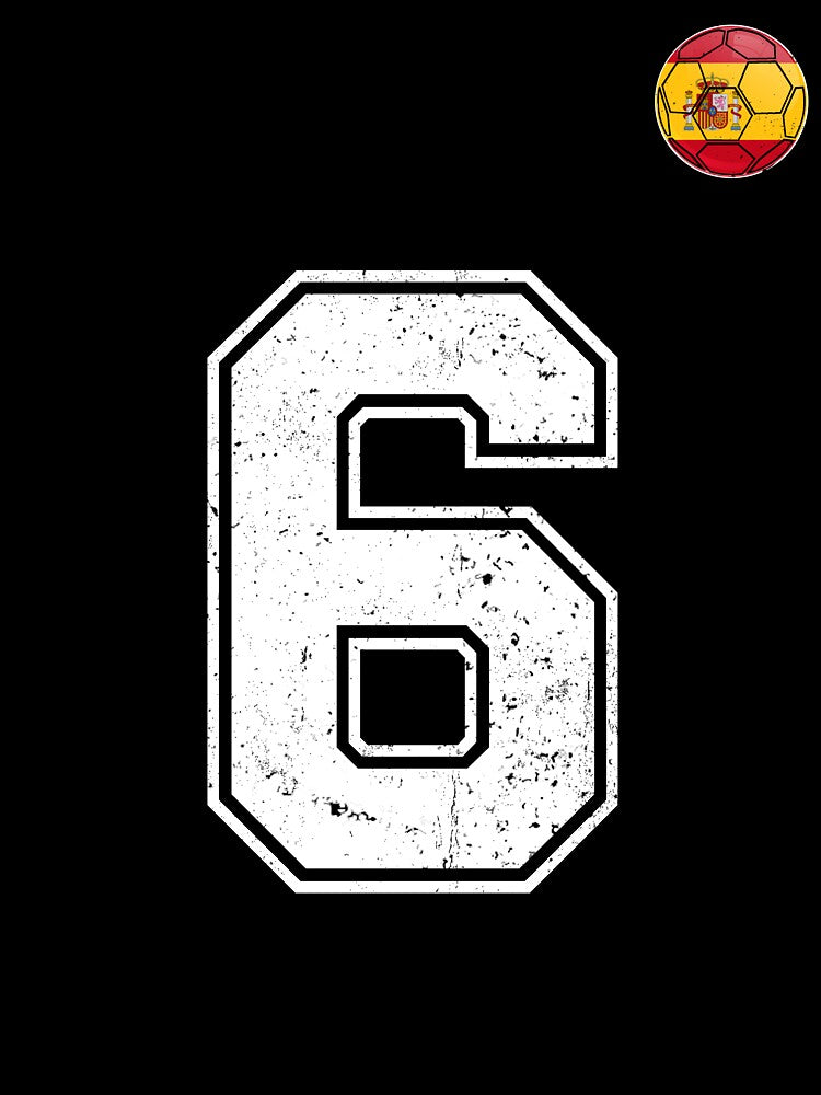Spain Soccer Number 6 Vintage Sports Fan by KristenosNehk