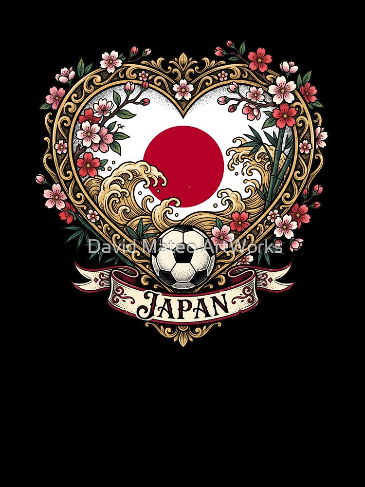 Japan Heart Sakura Flag — Soccer World Cup 2026 by David Mateo ArtWorks