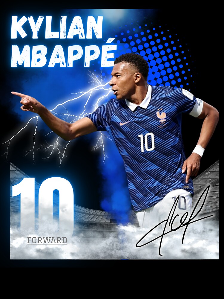 Kylian Mbappe France Football Art by WildPetal