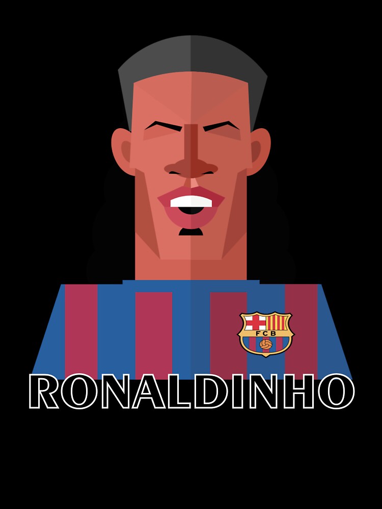 Ronaldinho Caricature T-Shirt | Fun Soccer Legend Design by Mehmet Hanifi Ekşi
