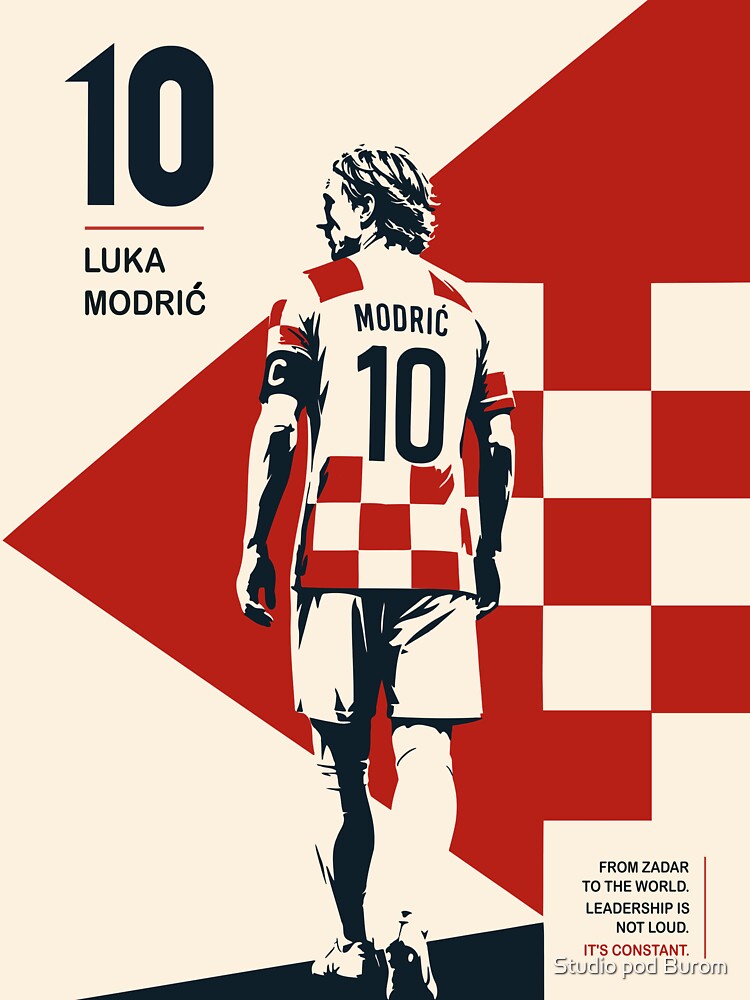 Luka Modrić Minimalist Football Poster, Croatia Soccer Art, Sports Print, Modern Athlete Illustration by Studio pod Burom