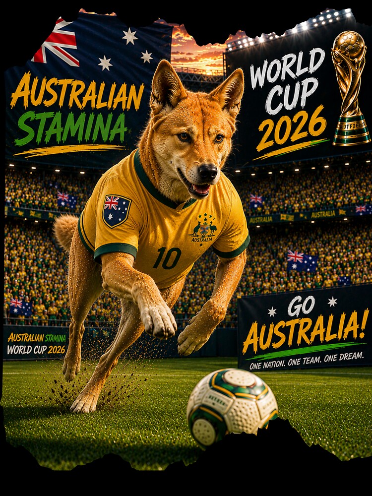 World Cup 2026 Australia Soccer fan Dingo Stamina by WhatASunShine