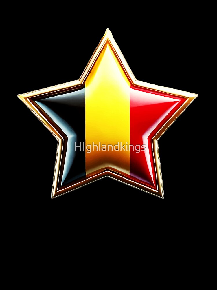 ⭐ Belgium Pride - Bold & Shiny Star Flag Design ⭐ by Highlandkings
