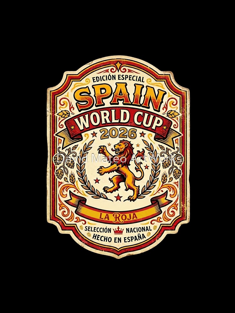Spain World Cup 2026 — Vintage Shield La Roja Retro Style by David Mateo ArtWorks