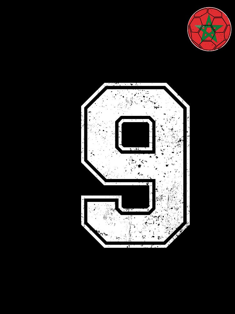 Morocco Soccer Number 9 Vintage Sports Fan by OliviaHayesArt