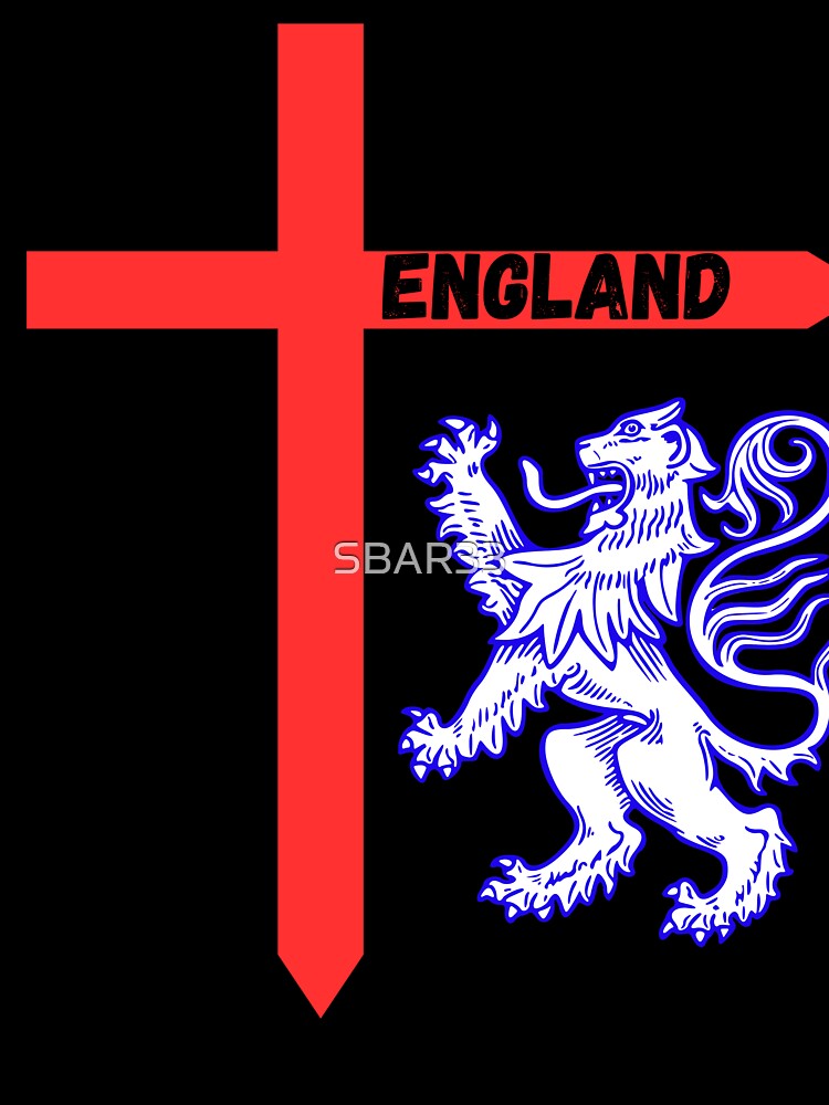 England Flag & Lions Football Fan England Supporter T-Shirt by SBAR33