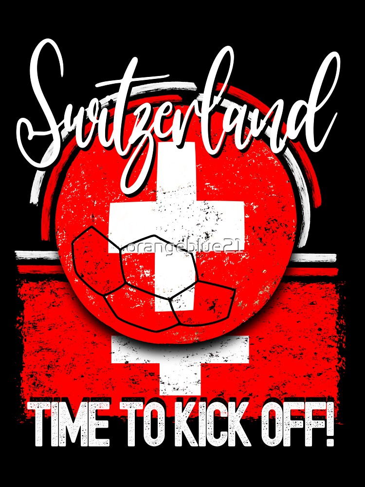 Switzerland Football Time to Kick Off, Vintage Soccer Ball by orangeblue21