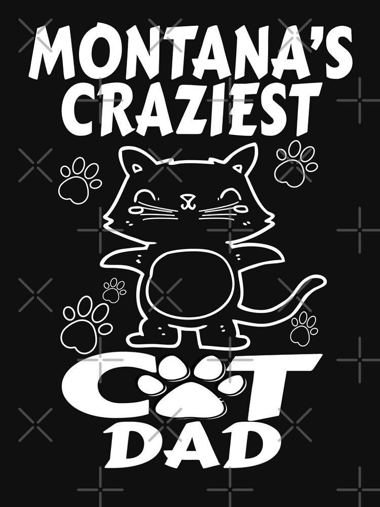 Craziest Cat Dad, Montana Premium T-Shirt Hoodie, Sweatshirt | PureTeeCo.com (Image 4)