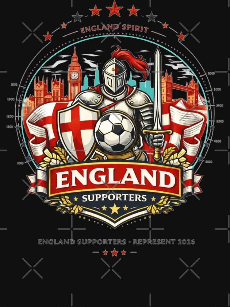 England Football Fans 2026 – Represent Football Knight shield by Inner Flame Studio