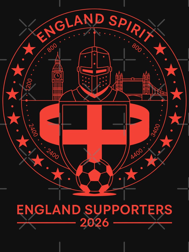 England Spirit 2026 – Red Knight Shield Football Supporters by Inner Flame Studio