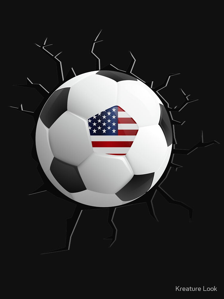 US USA America Flag Soccer | soccer player gift | soccer coach gift | team soccer gifts | soccer gifts for him | soccer shirts | soccer gift ideas | futbol | soccer shirts for her by Kreature Look