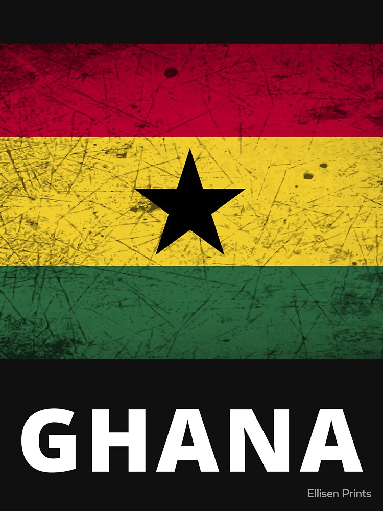 Distressed Ghanaian Flag | Black Stars | Ghanaian Pride Gift by Ellisen Prints