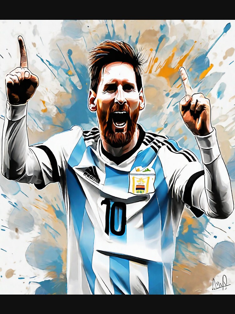 "Messi's Goal Celebration: Exuberant Joy with the Argentine National Team" by Artisticanvas