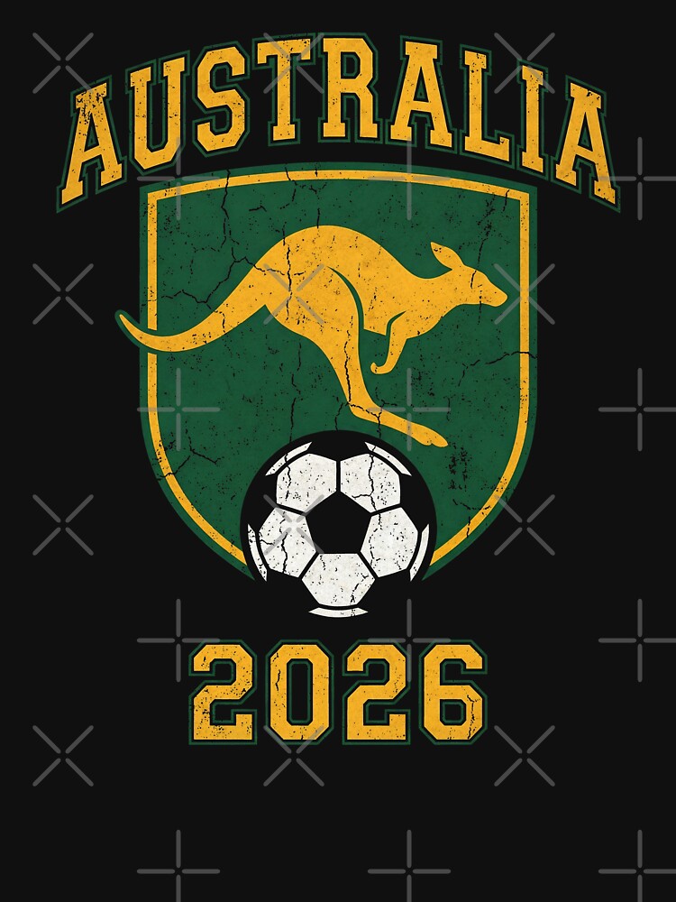 Australia Football 2026 Vintage Soccer Crest | Kangaroo Soccer Art by Imaginationbeyond