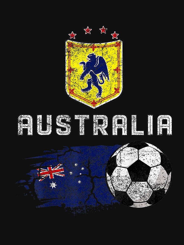 Australia Soccer Fans Jersey Australian Flag Football Lovers T-Shirt by Baron-Hagen