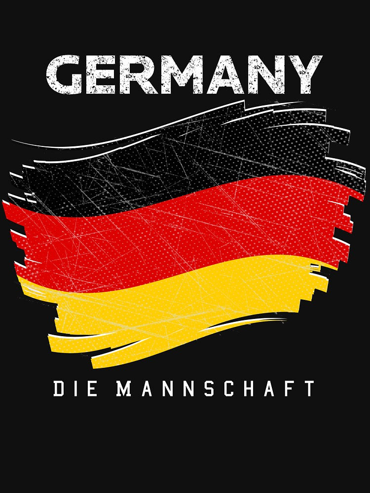 Germany Football Fan Tee. Soccer Supporter Jersey Costume with Germany Team Slogan and German Flag Vintage Graphic by Vintage-Graphic