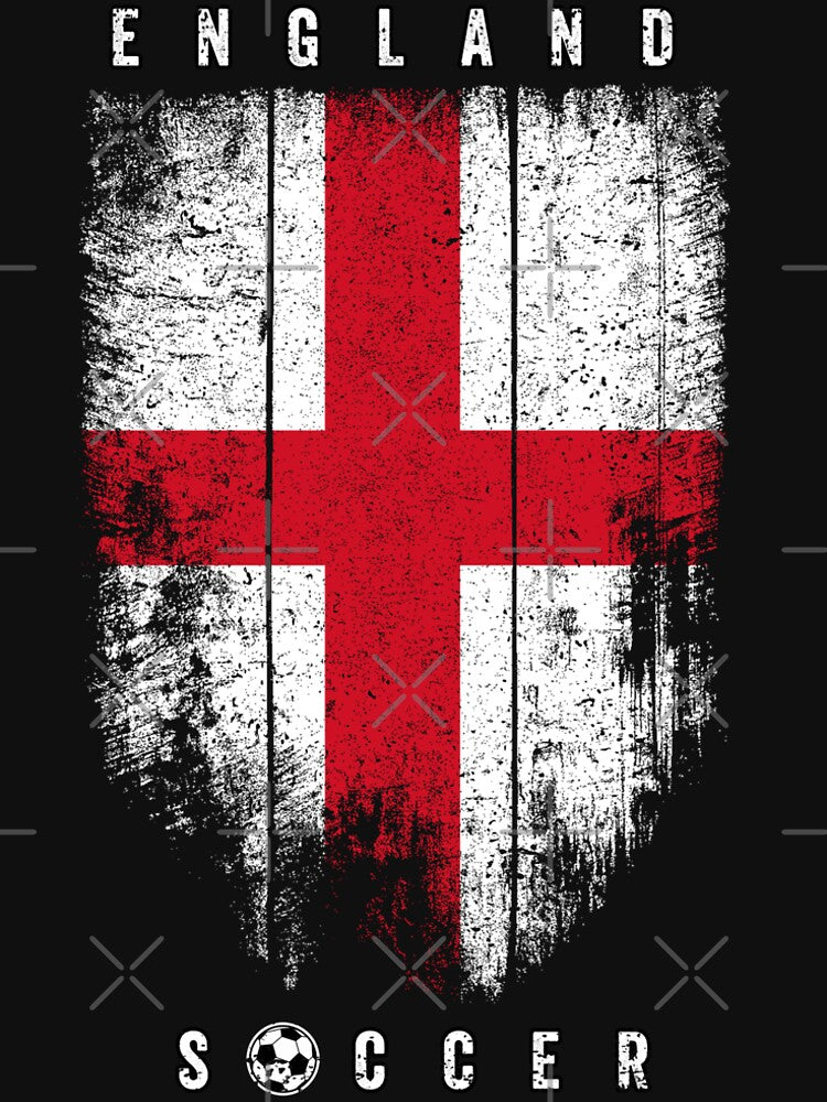 SOCCER TEAMS VERTICAL FLAG - ENGLAND - Fans and Teams for Men and Women T-shirt by wallsandpatts