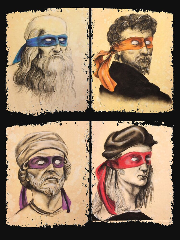 Funny Italian Artists Turtles Art Lovers Gift Renaissance Ninja Artists for women men by BriceHill