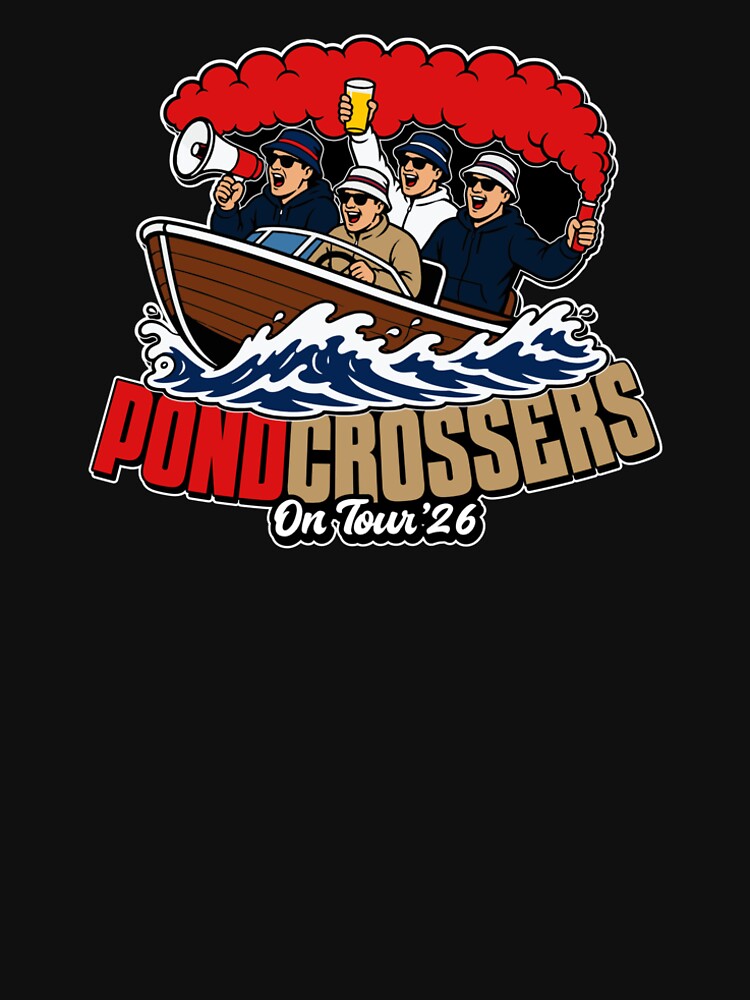 Pond Crossers On Tour 26, England Away Days Fans, Football Travel Supporters Tee by Ultras Propaganda