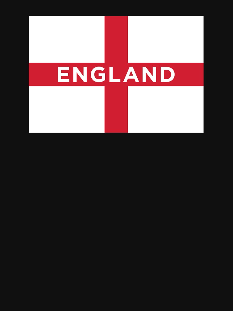 England Flag With Text (On Black) by STUDIO-72