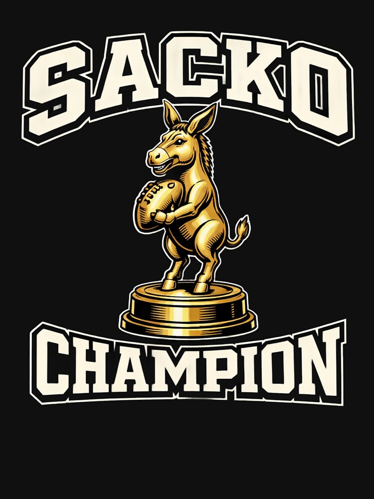 Sacko Champion Fantasy Football Shirt Funny Last Place Trophy League Loser Donkey Trophy Tee by Grayson809