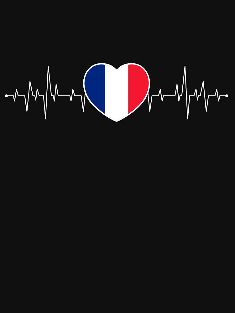 France Heartbeat / Pulse French Flag French by Lenny Stahl