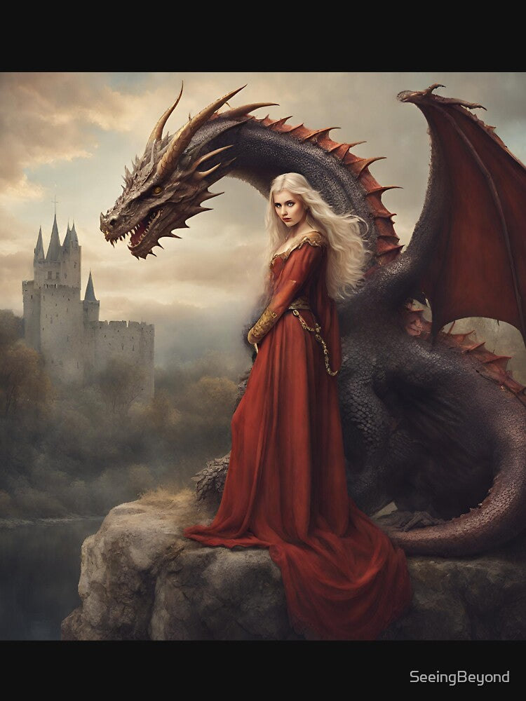 Maiden and the dragon medieval times by SeeingBeyond