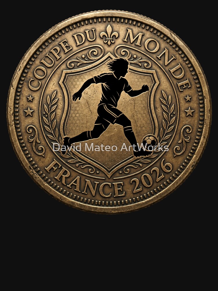 France 2026 — Vintage Bronze Coin Football Retro Style by David Mateo ArtWorks