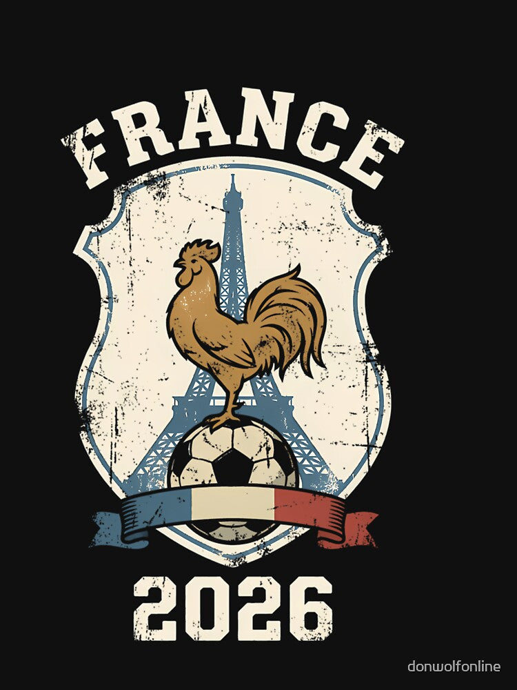 France 2026 Football Crest With Rooster by donwolfonline