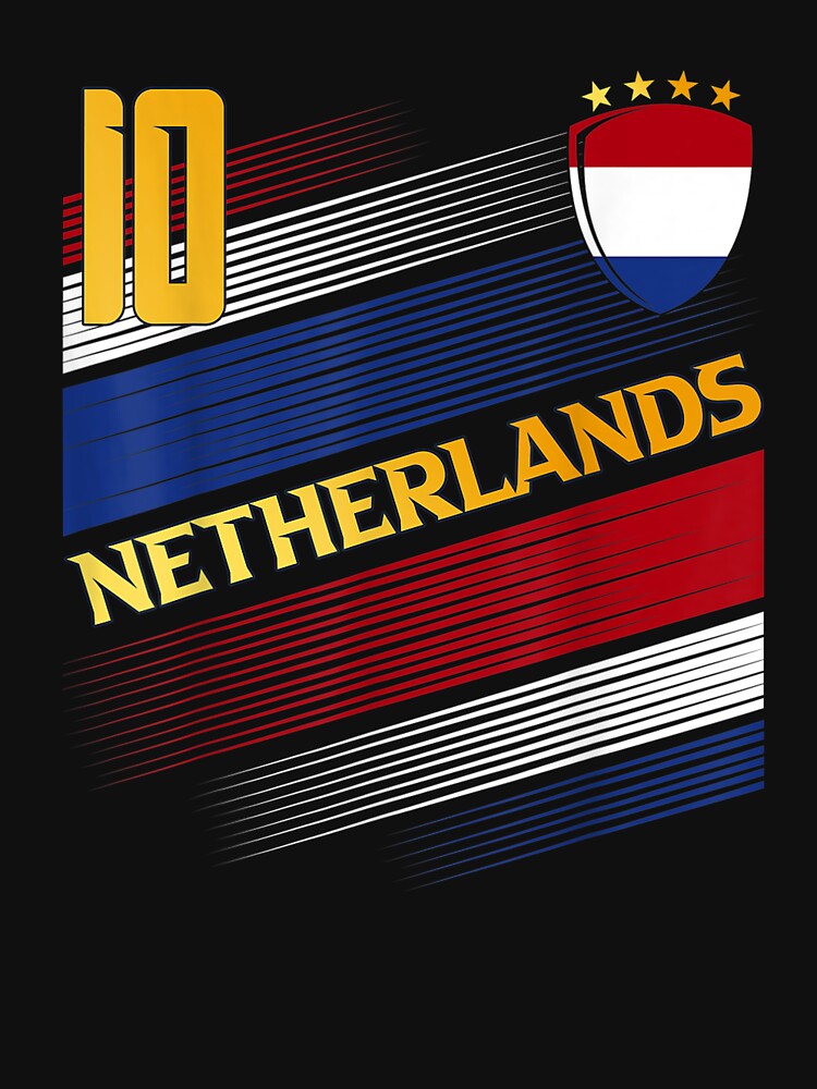 Netherlands Soccer Dutch Flag Football Retro 10 Jersey T-Shirt by Blue-Rechard