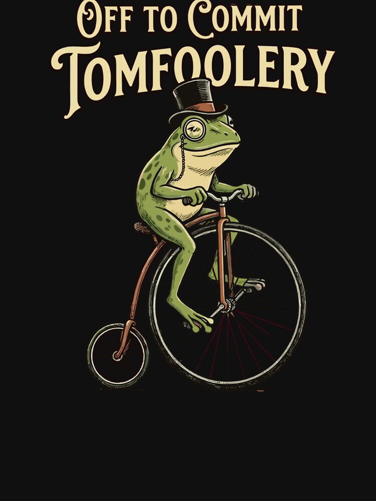 Off To Commit Tomfoolery Funny Cottagecore Frog by krystalRomanart