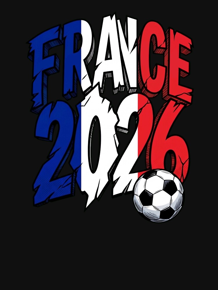 France 2026 Soccer Fan French Flag Colors Football Supporter by Vermanartist