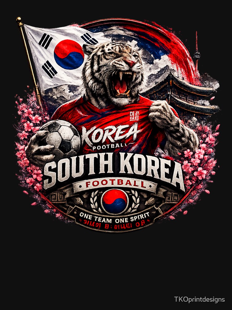 South Korea Football Badge Logo – Hardcore Soccer Fan Design by TKOprintdesigns