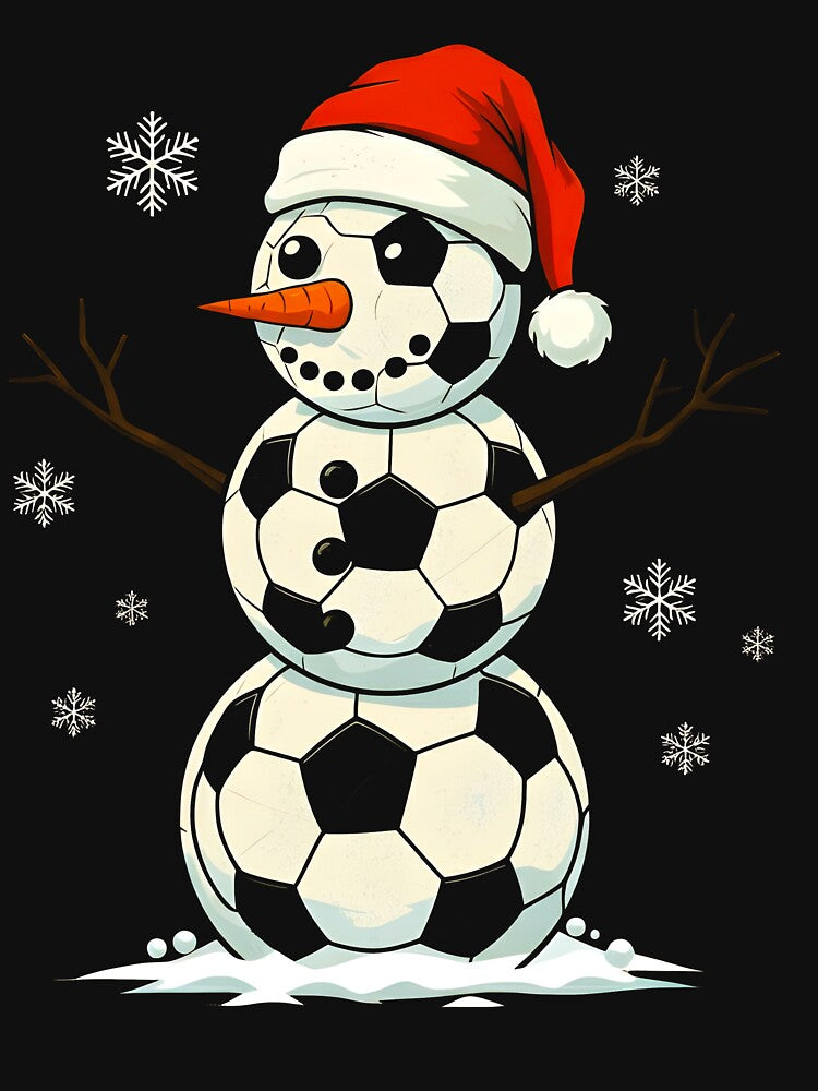 Christmas Soccer Ball Snowman Winter Vibe by Belhbib Art ⭐⭐⭐⭐⭐