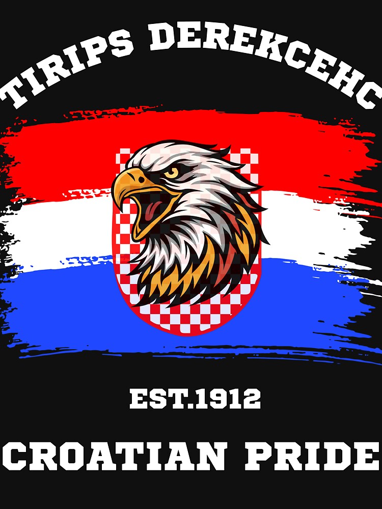Croatia Checkered Spirit Croatian Pride Eagle Graphic by WildTrace