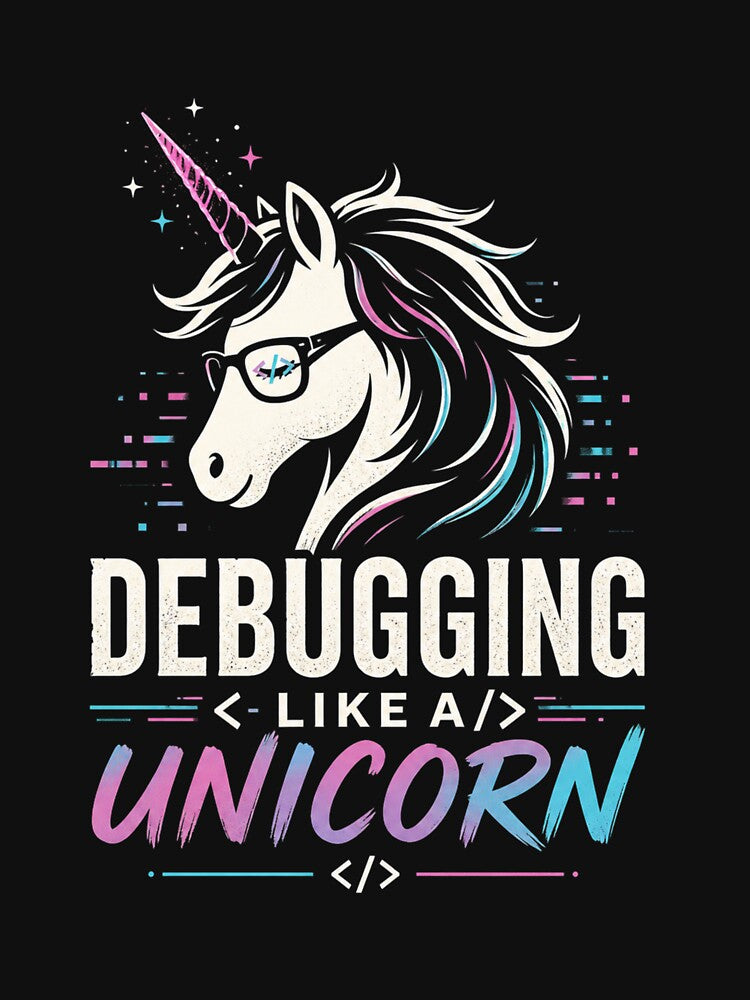 Debugging Like a Unicorn – Developer Humor Color by CtrlAltLaugh