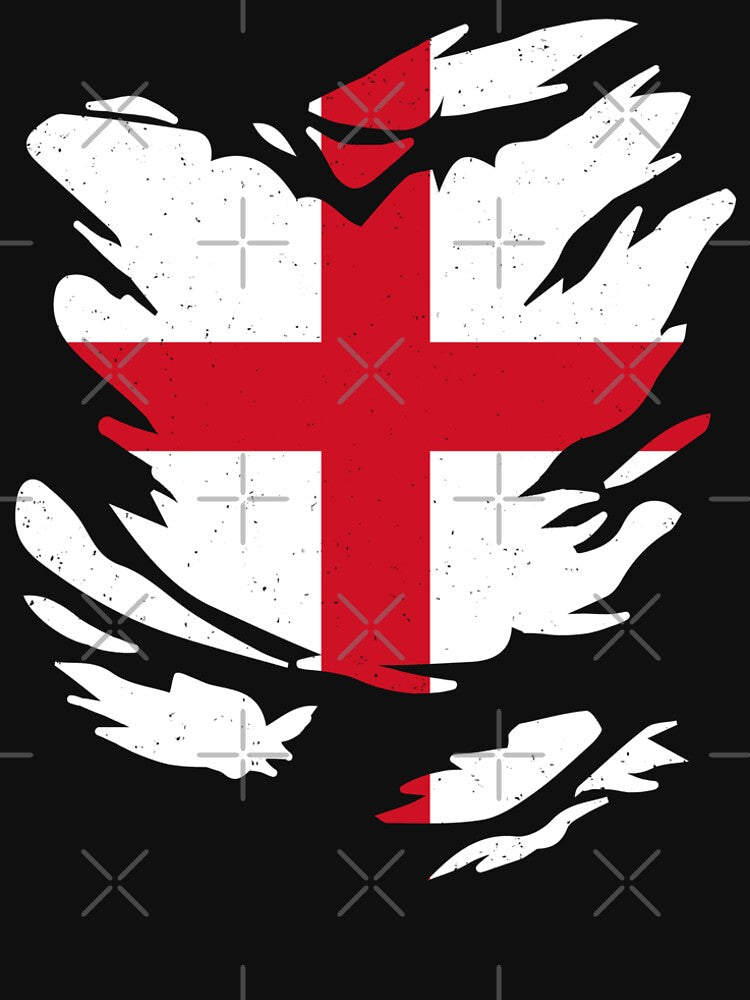 RIPPED SHIRT FLAG INSIDE - ENGLAND - Fans and Teams for Men and Women T-shirt by wallsandpatts