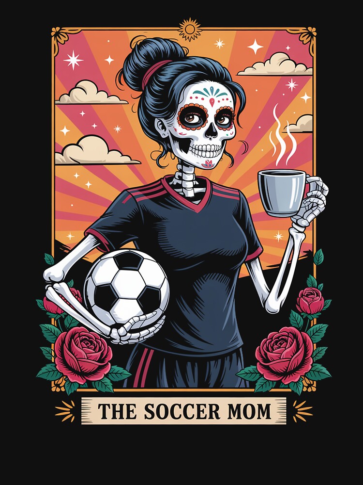 Soccer Mom Tarot Card Skeleton Game Day by RayhendersonArt