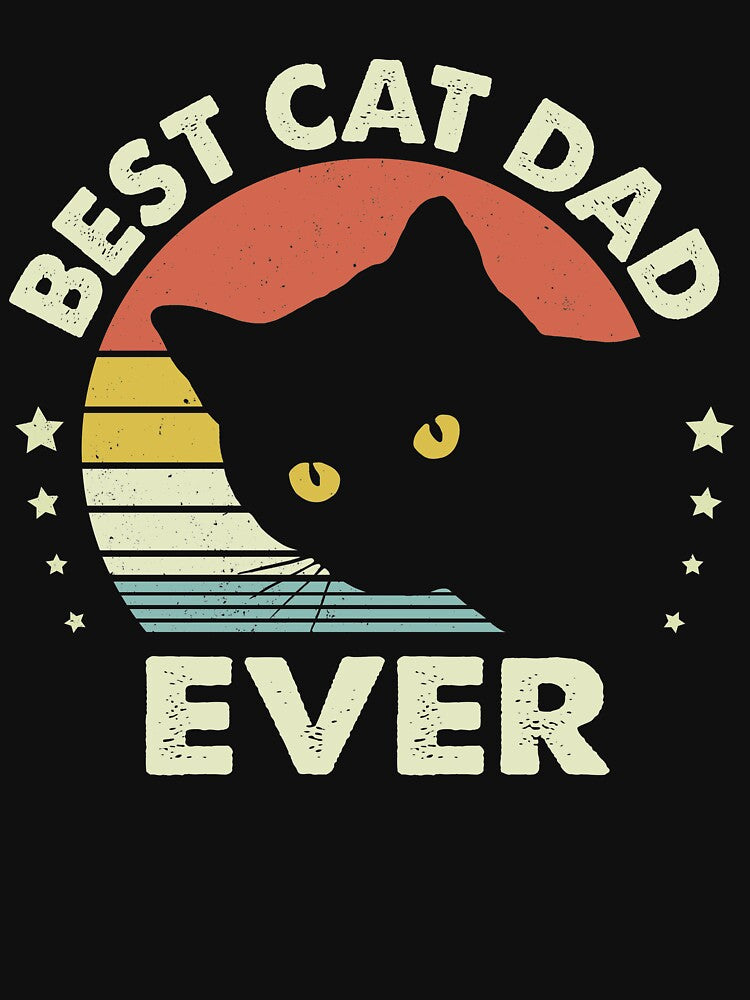 Vintage Best Black Cat Dad Ever by VernonCruz